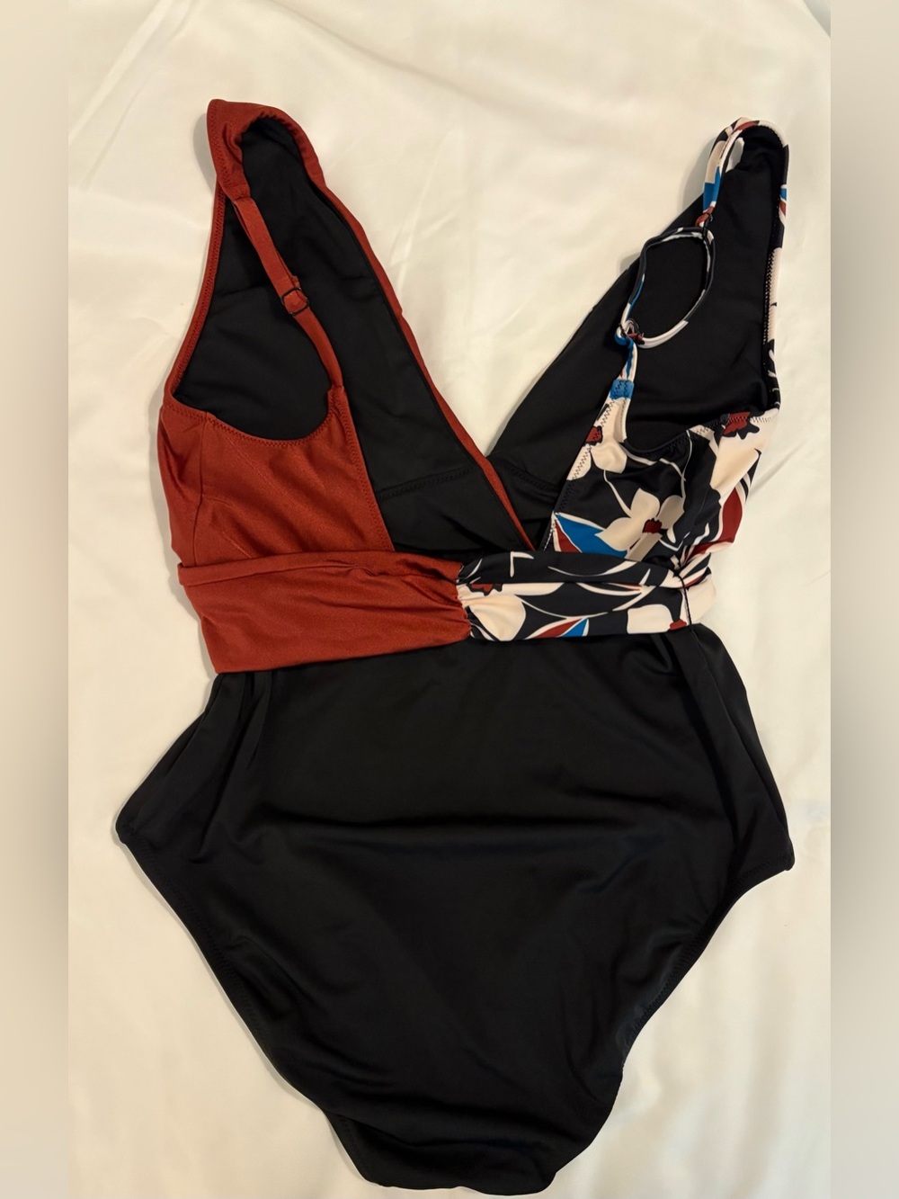 Anthropologie Sanctuary MULTI Moody Blooms Tie Front One-Piece swimsuit Sz l - Picture 7 of 9
